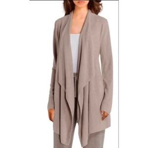 Womens Barefoot Dreams Bamboo Chic Lite Waterfall Cardigan Taupe Sz XS/XXS 436
